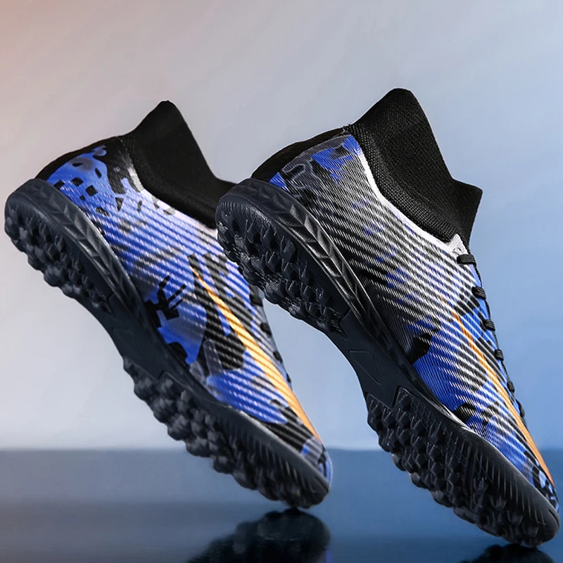 Men's Football Shoes Indoor Quick Training Soccer Boots Breathable Outdoor Anti Slip Plus Size New High Top Soccer Shoes for Men