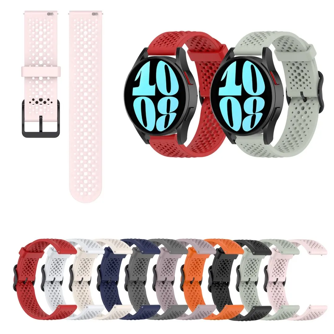 Silicone Breathable Smartwatch Strap, 20/22mm