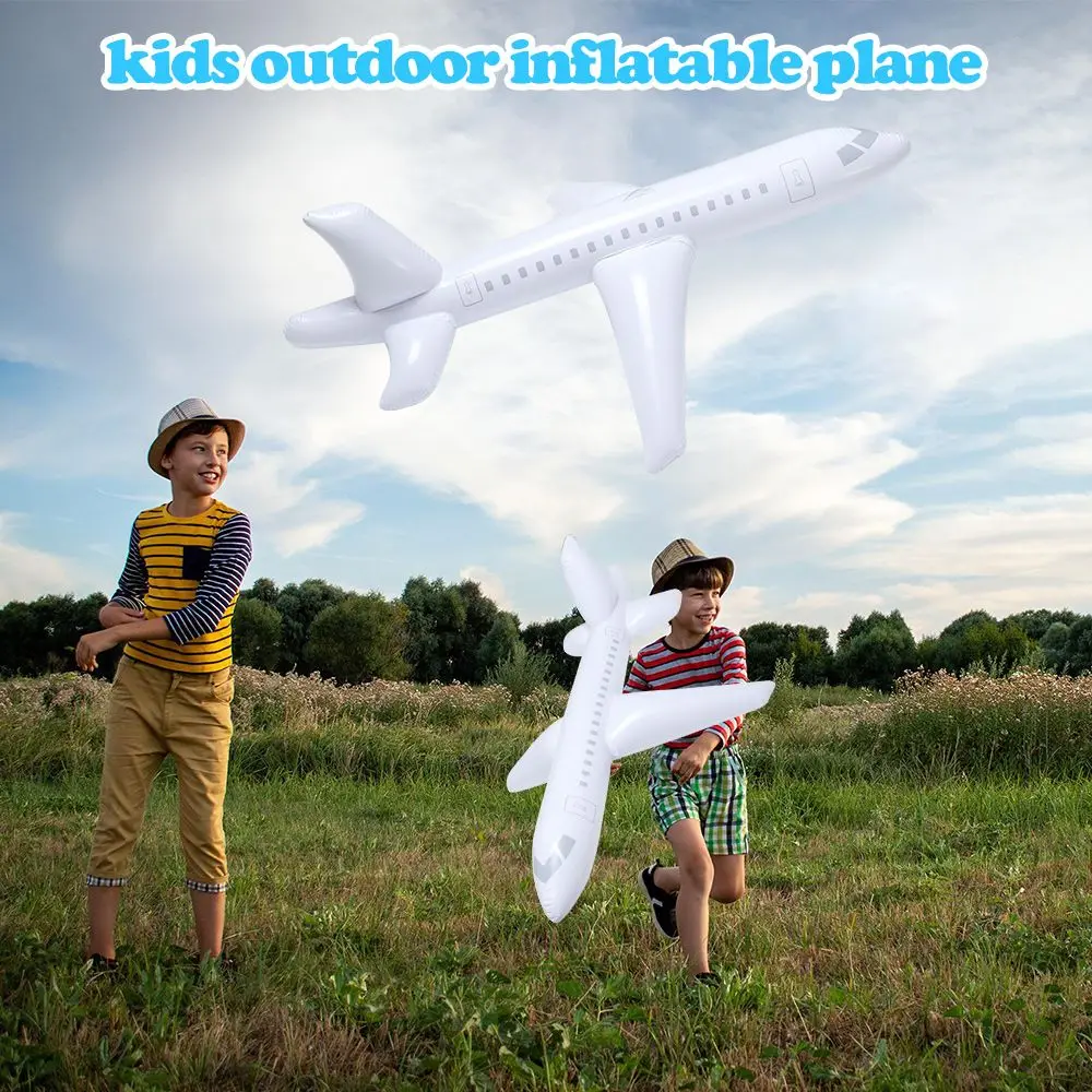 100cm Classic Toy inflatable Airplane Float Airplane Ball with Inflatable Tube For Kids Gift for Swimming Inflatable Toy 4