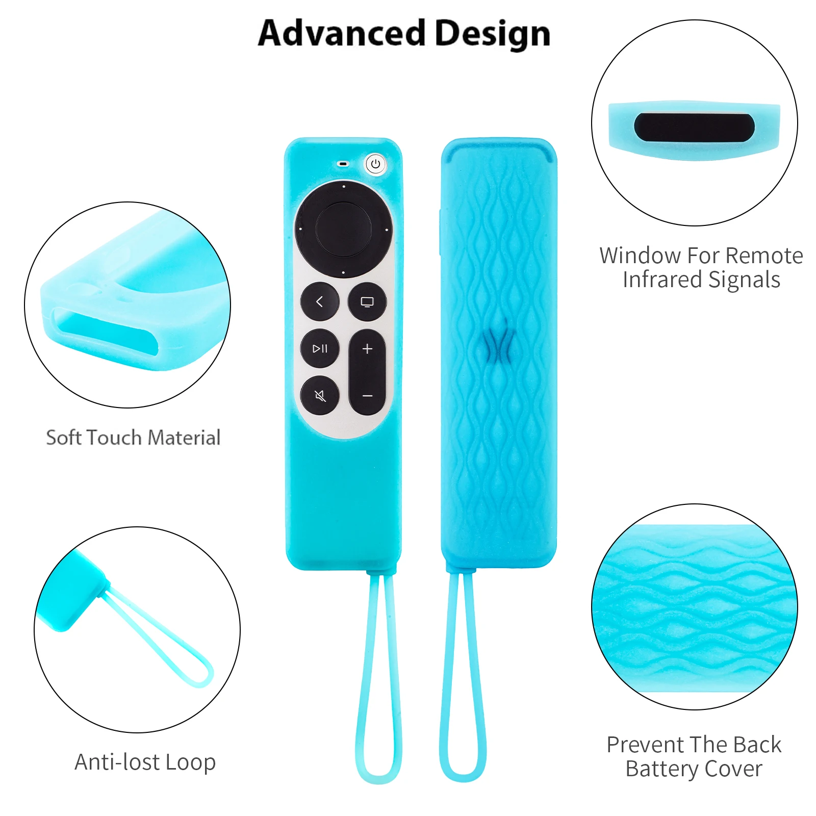 Universal Silicone Remote Protective Case for Apple TV 4K Siri Remote Anti-Slip Shockproof Soft Cover silicone remote case silicone remote cover silicone remote sleeve remote controller cover silicone case protector