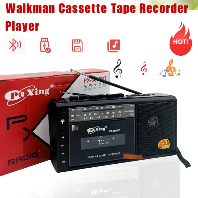 Walkman Cassette Tape Recorder Player Vintage Portable USB AM/FM/SW Multiband Radio Wireless Bluetooth Speakers