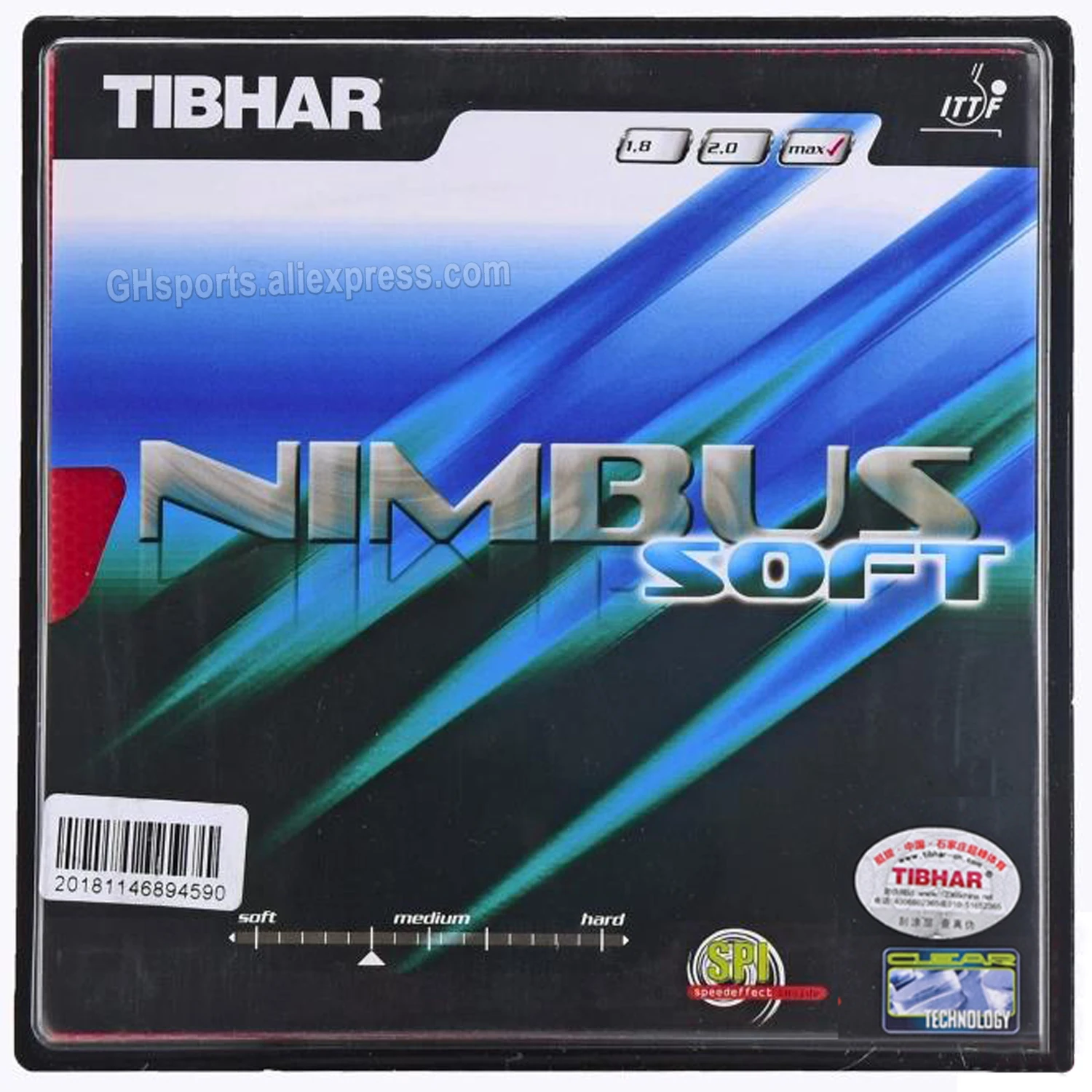 

Original Tibhar NIMBUS SOFT pimples in table tennis rubber table tennis rackets racquet sports germany fast attack with loop