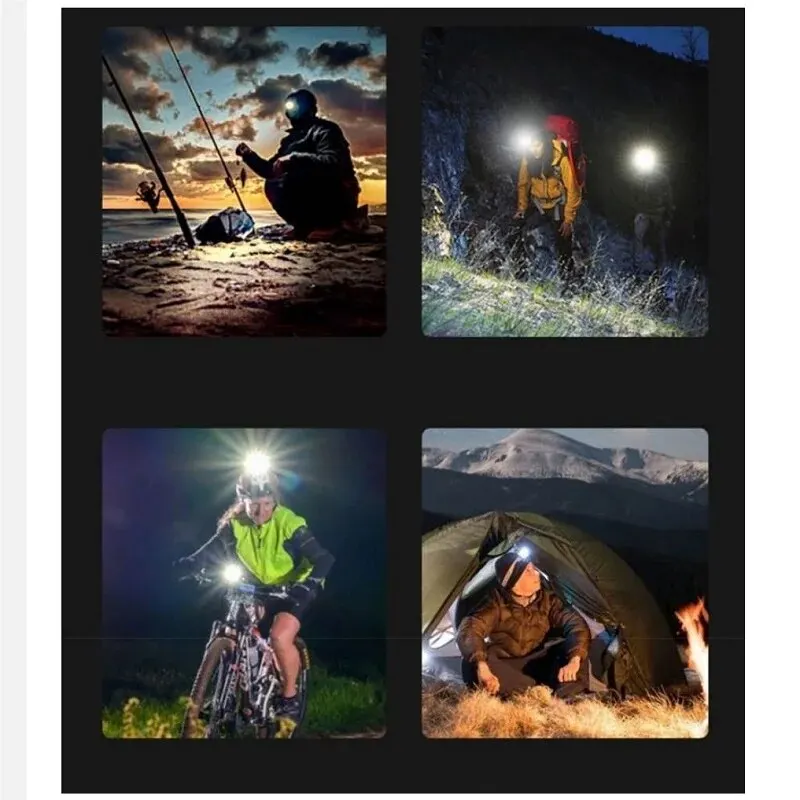 head flashlight cob headlamp Fishing And Camping Head Lamp Usb Charging Induction Type Portable Night Running Head Led Front Flashlight