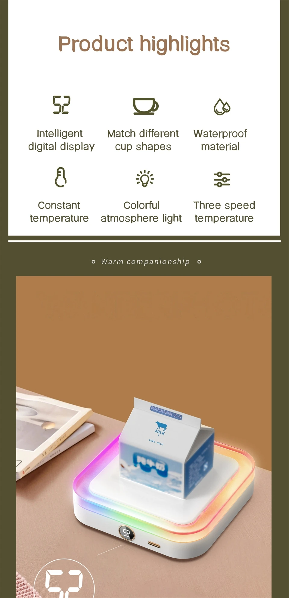 colorida, temperatura de 3 engrenagens, copos de
