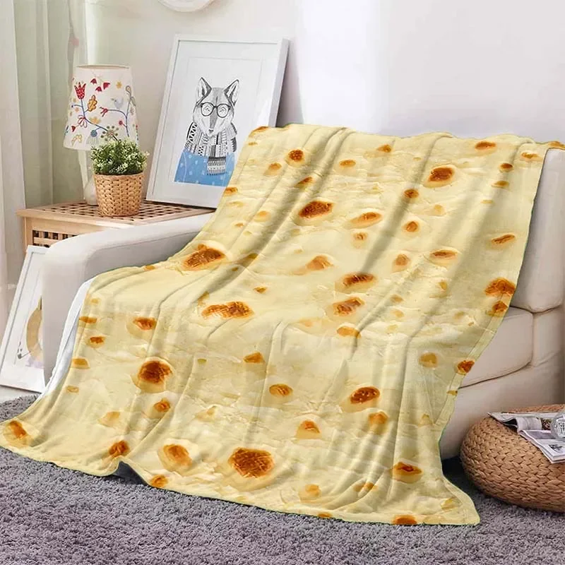 

Donut Mexican Tortilla Printed Flannel Blanket for Couch, Couch, Office, Bed, Camping and Travel Thin Blanket