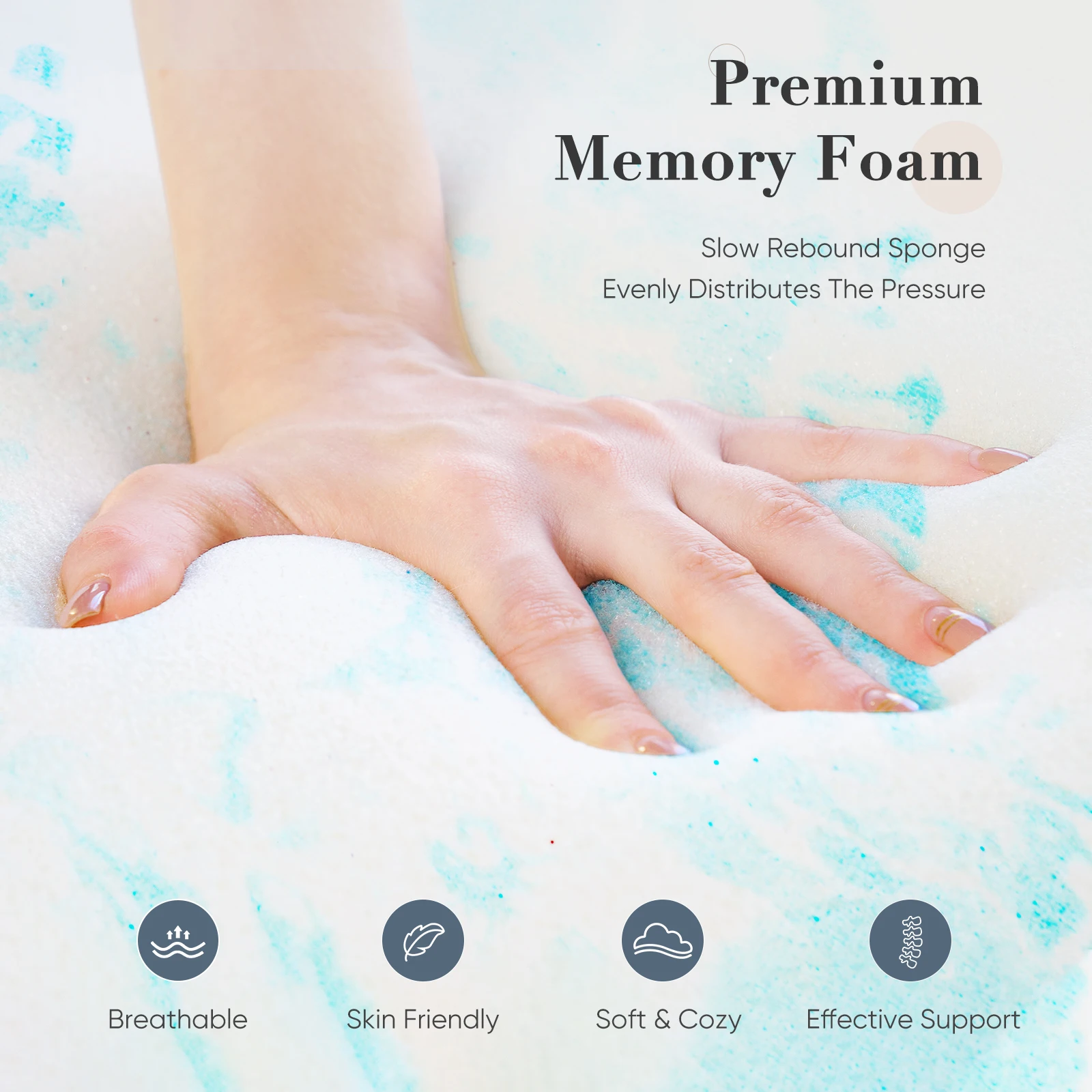 Gel Memory Foam Mattress Topper 5