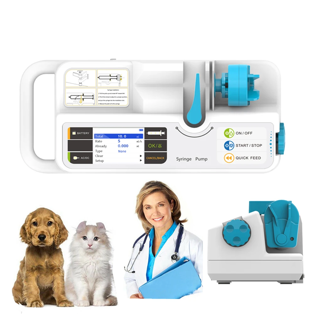 Veterinary Syringe Pump Rechargable battery veterinary Use Monitor Infusion pump
