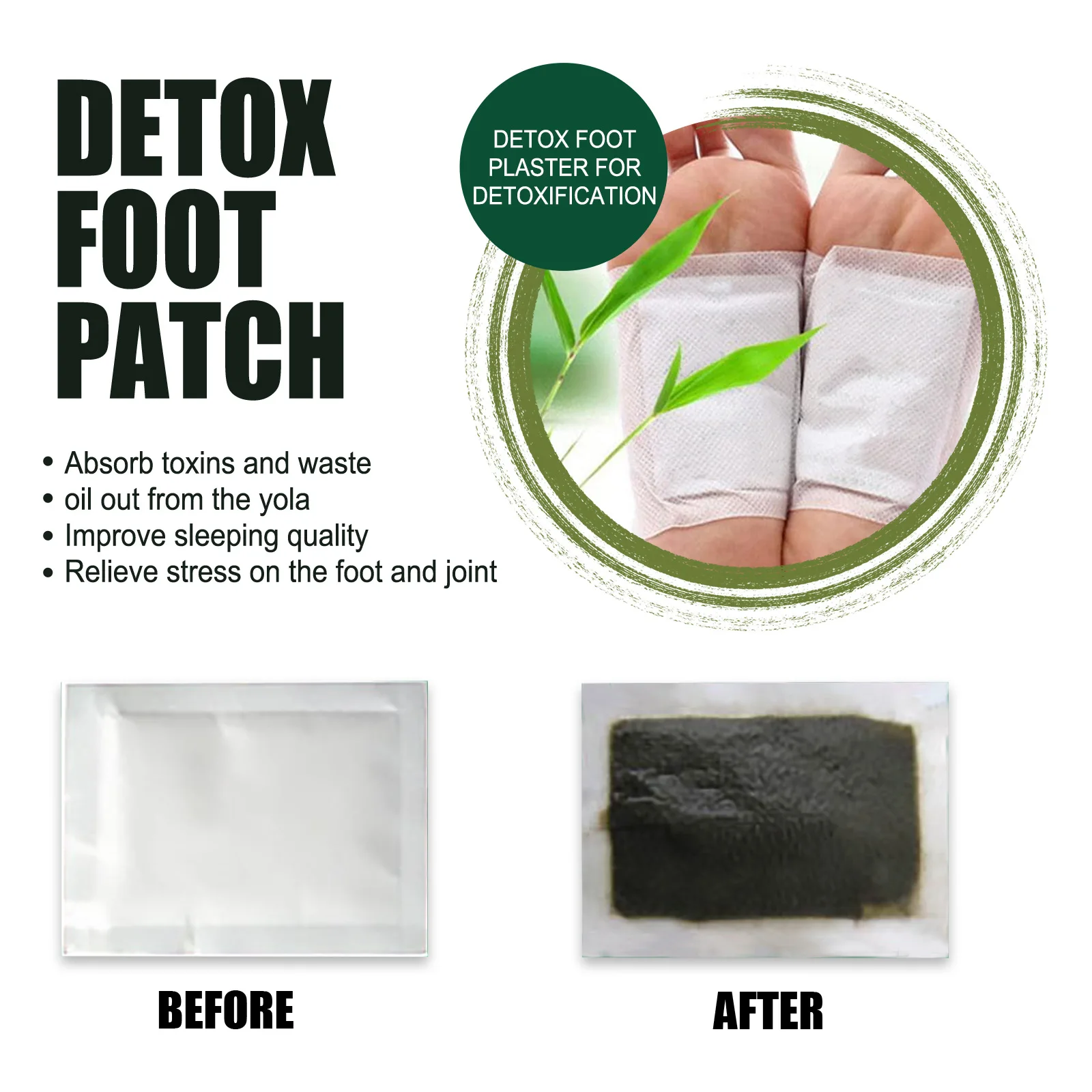 100PCS Natural Herbs Relieve Stress Improve Sleep Detox Foot Pads Clean Foot Body Toxins Cleaning Pads Foot Care Products 4 100PCS Natural Herbs Relieve Stress Improve Sleep Detox Foot Pads Clean Foot Body Toxins Cleaning Pads Foot Care Products 4