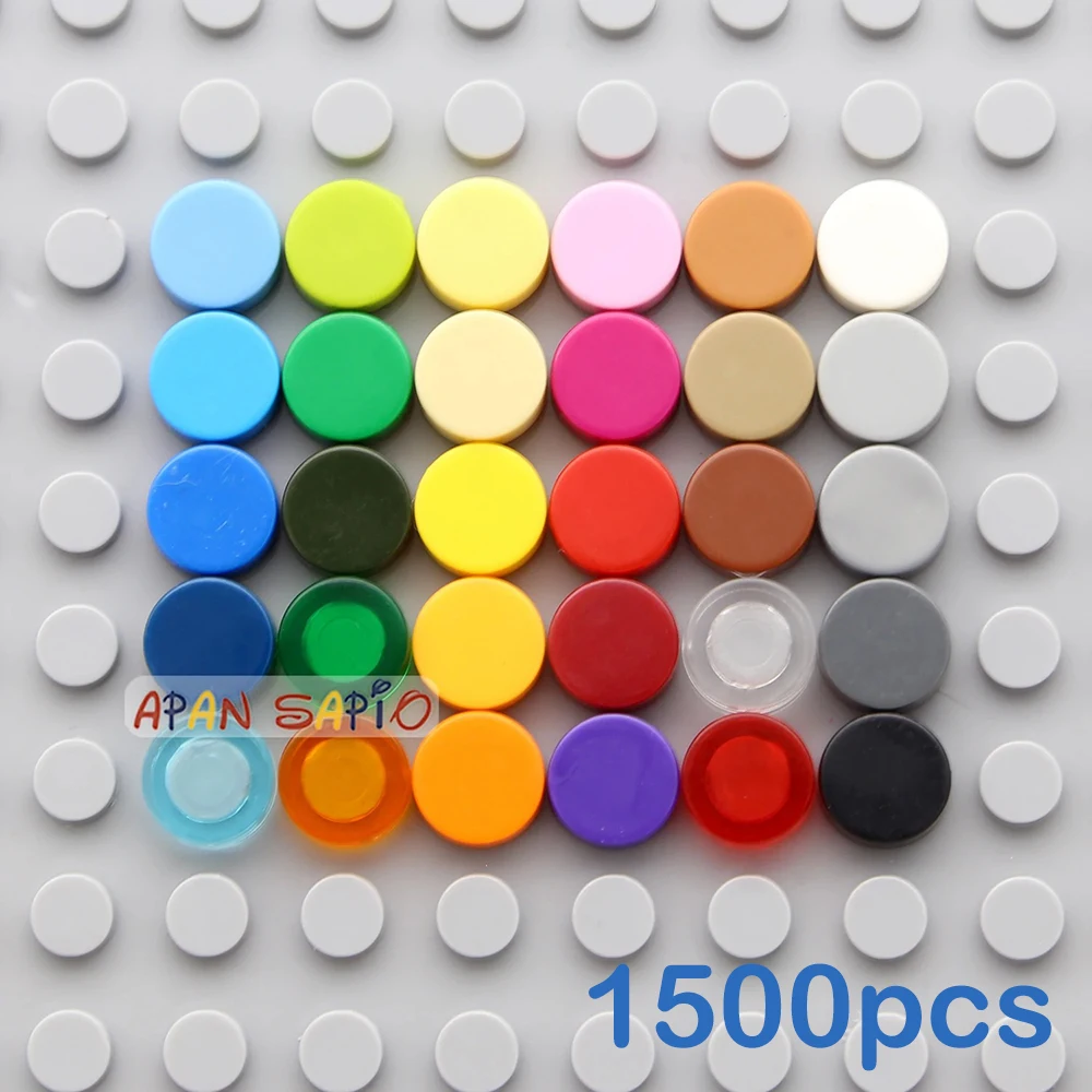 1500 stücke Fliesen 1x1 Runde DIY Bausteine Ziegel 33 Farbe Pädagogisches Kreative Größe Kompatibel Mit 98138 Spielzeug für Kinder