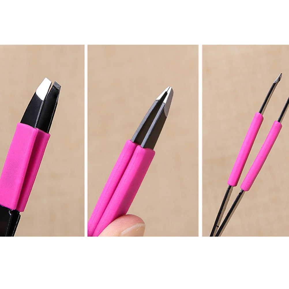 2 Pcs Eyebrow Tweezers Stainless Steel Gold Plated Shaping Tool Lightweight Professional Personal Use Safe Design