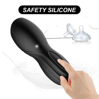 Penis Delay Trainer Male Masturbator Vibrator with 3D Particles Stimulate Oral Sex Climax Glans Massager Adult Sexitoys for Men 5