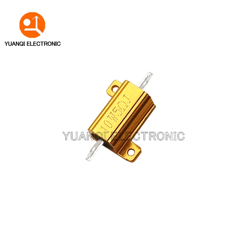 Wirewound Resistor Metal Wirewound Resistor 1PC 10W RX24 Aluminum Power Metal Shell Case Wirewound Resistor 0.1-30K 0.22R 1R 2R 3R 5R 6R 8R 10R 25R 100R 500R 1K 10K ohm