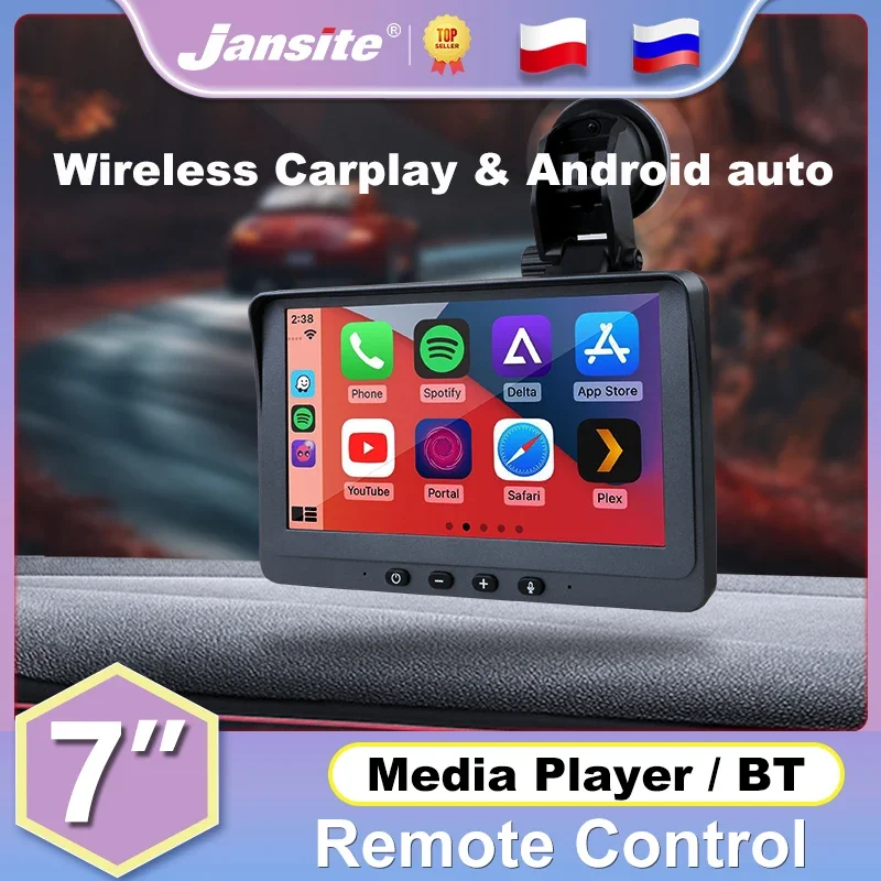 Jansite7inchUniversalCarRadioMultimediaVideoWirelessCarplay
