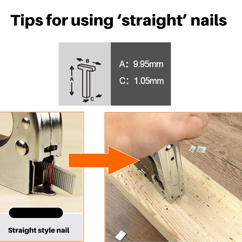 3 in 1 Stapler Nail Gun Staple Gun Nailer Upholstery Fix Furniture Tool Wood Frame Stapler Stainless Steel Hand Tool 600 pcs Nai 5