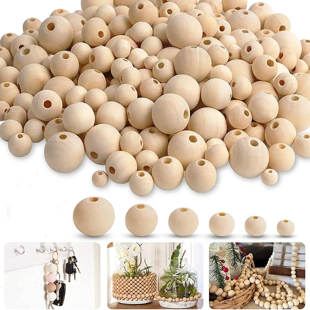 30 Perline In Legno Naturale Colore Caffè Nero, 25mm Con Foro Grande 10mm, Per Gioielli Fai Da Te, Bracciali E Decorazioni