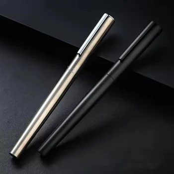 High Quality 0.38mm Extra Fine Nib Fountain Pen Stainless Steel Extremely Black Metal Business Office Writing Calligraphy Pens