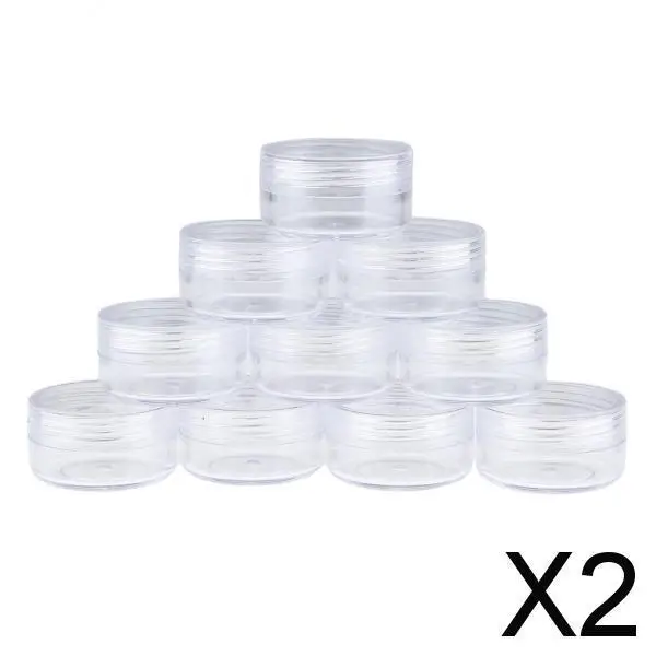 2-4pack 10x Empty Round Clear Makeup Jar Pot Powder Travel Cream Cosmetic