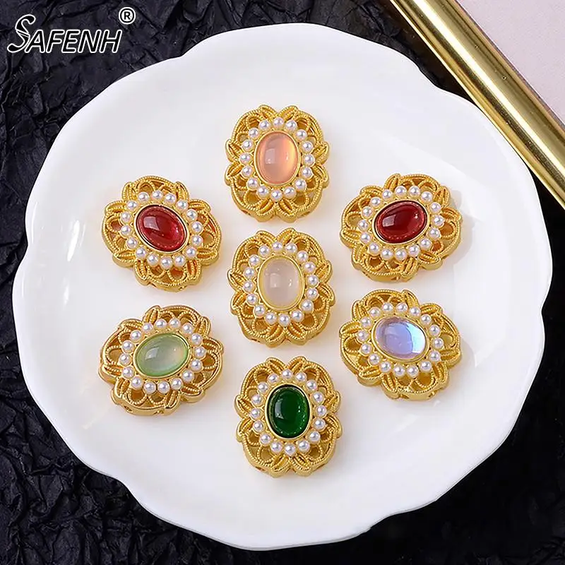 

1pc Copper Plating Vintage Zirconium Dropping Oil Spacer Beads Handmade DIY Necklace Bead Accessories Materials