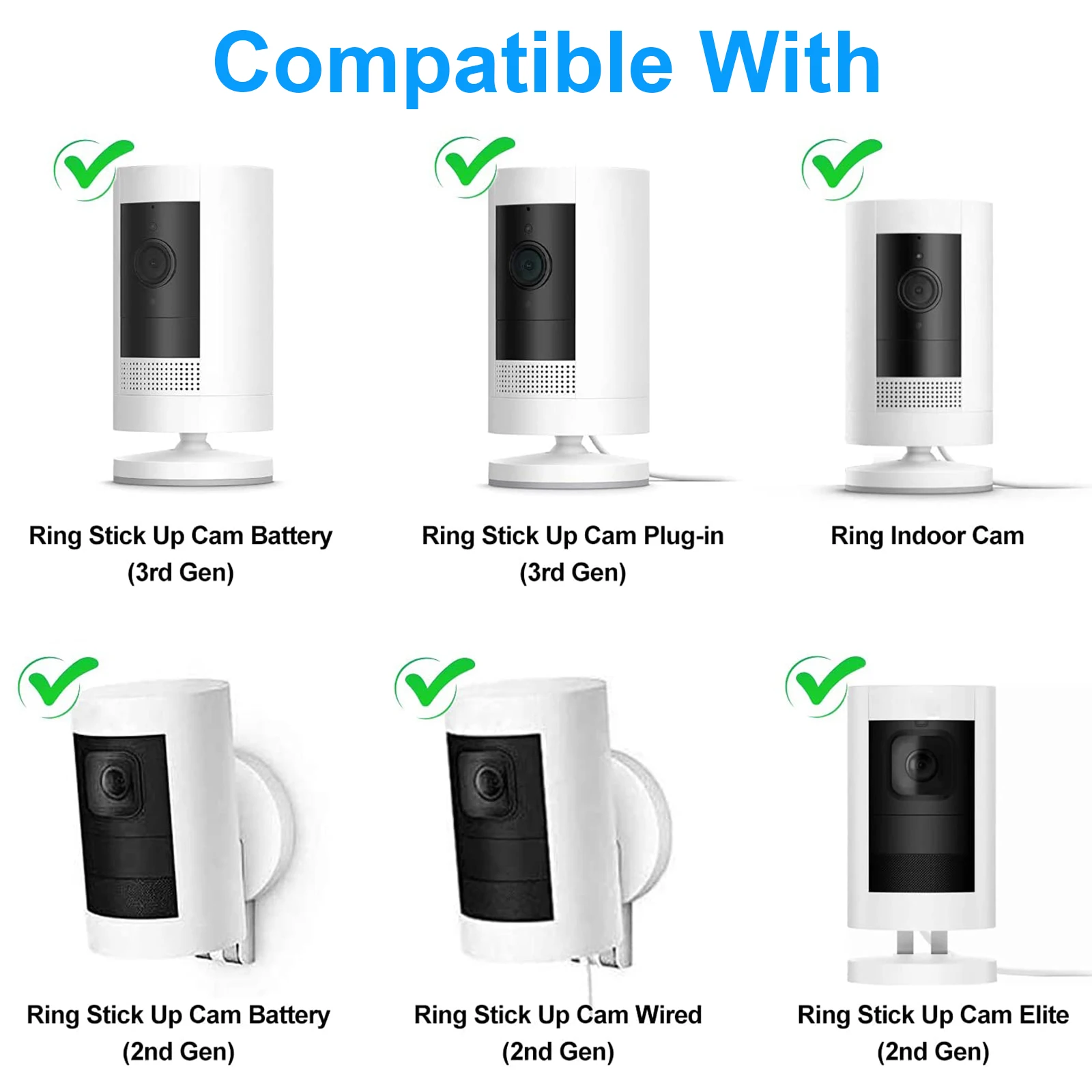 Flexible Clip Clamp Mount For Ring Stick Up Cam Battery