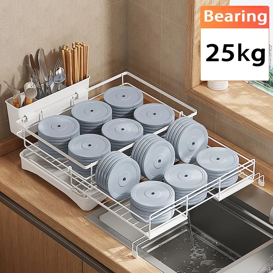 Large Dish Drying Rack Expandable Dish drainers for Kitchen CounterOver The Sink Dish Drainer Drying Rack Rustproof Dish Draine