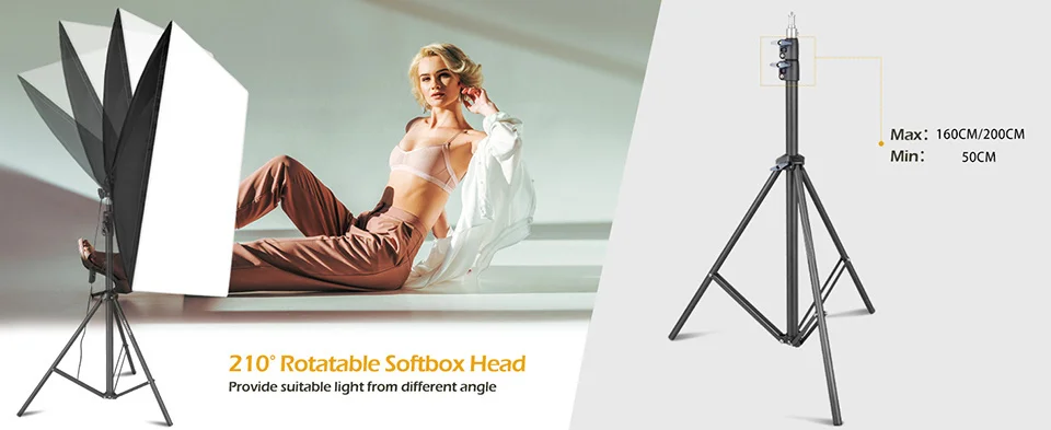 Description Picture 4 of itemPhotography Soft Box Continuous Light System Softbox Studio Photo Lighting Kit With E27 Socket For Portrait Streaming Shooting