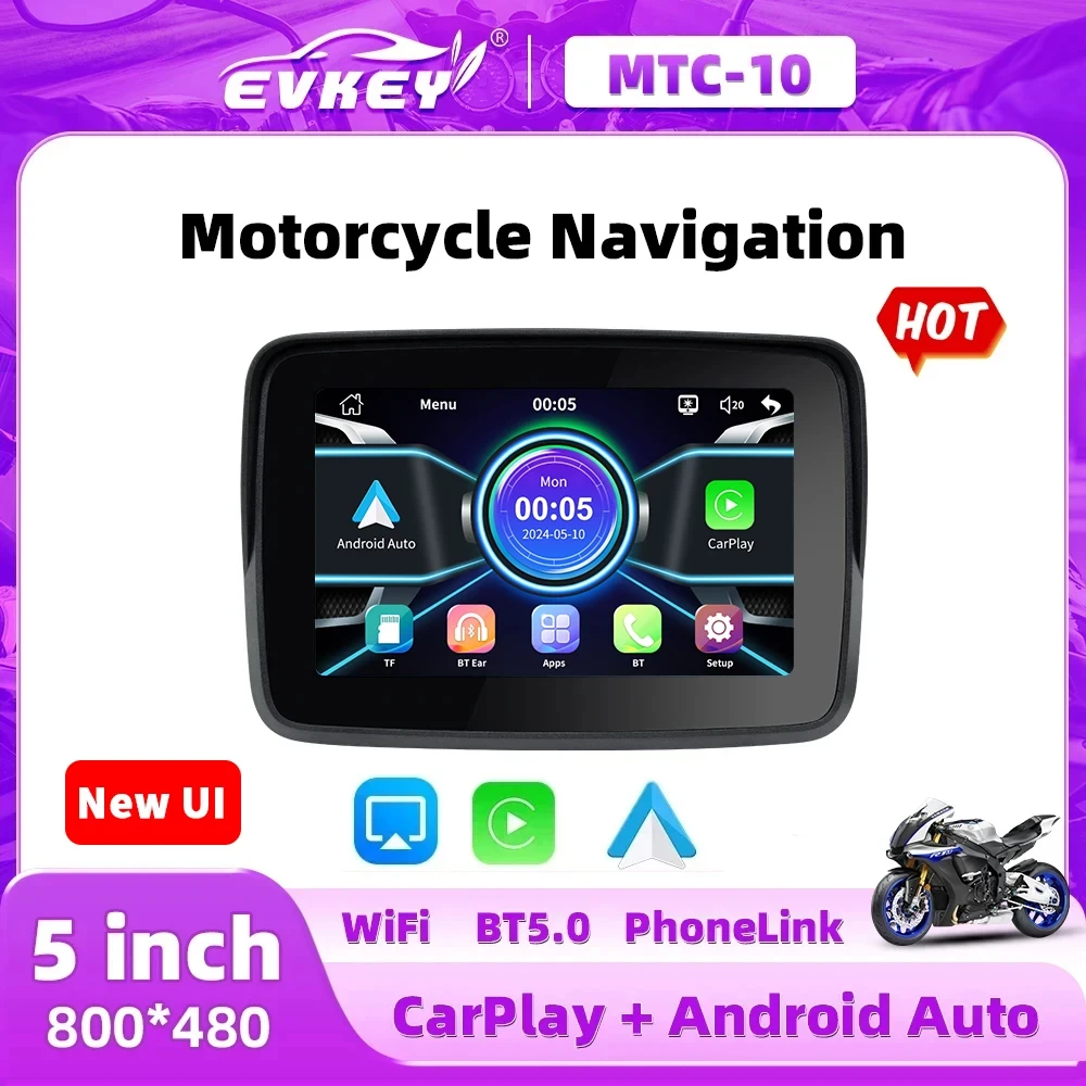 Navigatore Per Moto 5 Pollici Navigatore Moto 5 Pollici Schermo IPS 1000 Nit, Con Fotocamera - Compatibile Carplay E Android Auto Contenitore Giocattoli In Legno