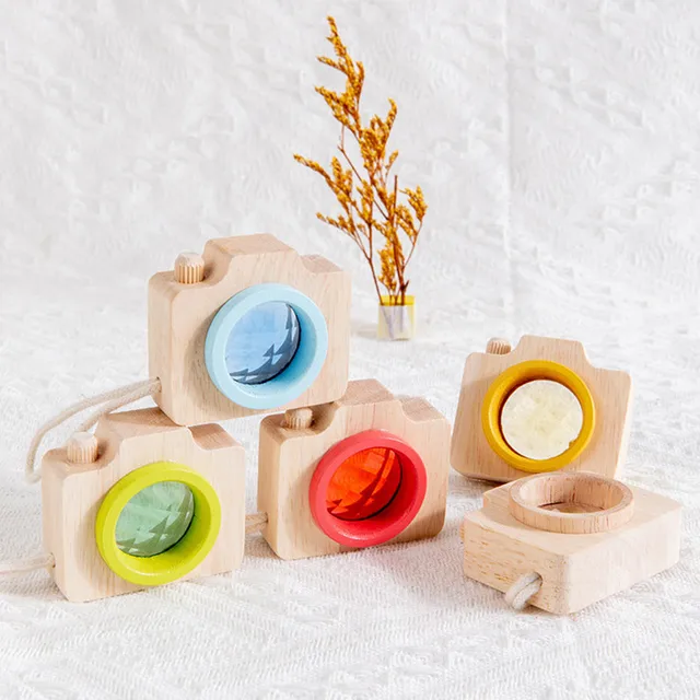Creative Wooden Camera Kaleidoscope Handmade Toddler Toys Personalized Gifts Children Outdoor Toy Parent-child Interactive Game 1