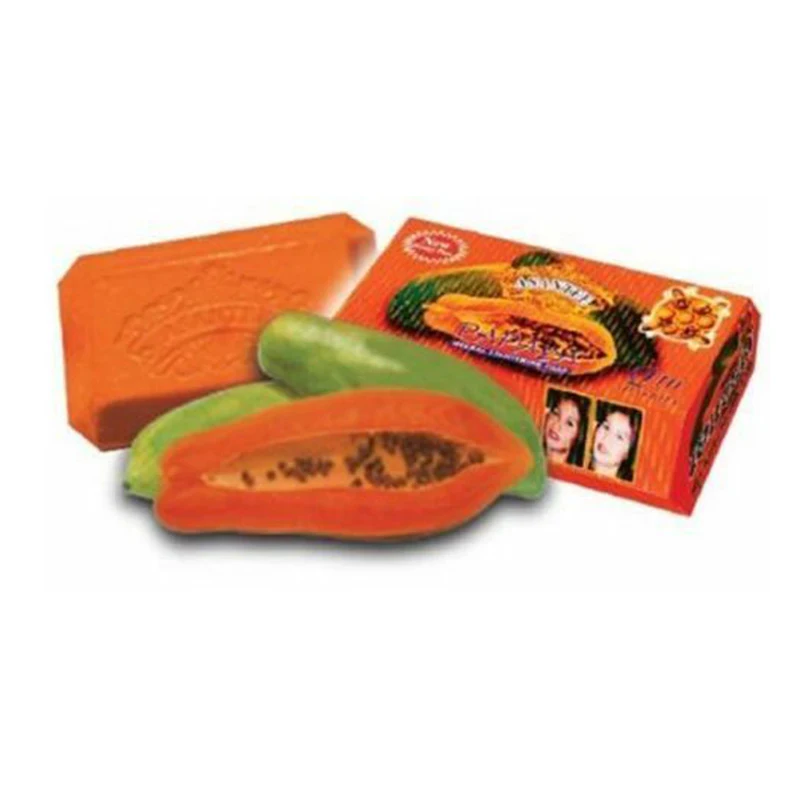 Whitening Handmade Soap 2 Pack Thailand ASANTEE Papaya Honey Herb Soap Whitening Handmade Soap Lightening Skin Moisturizing Cleansing Anti-aging