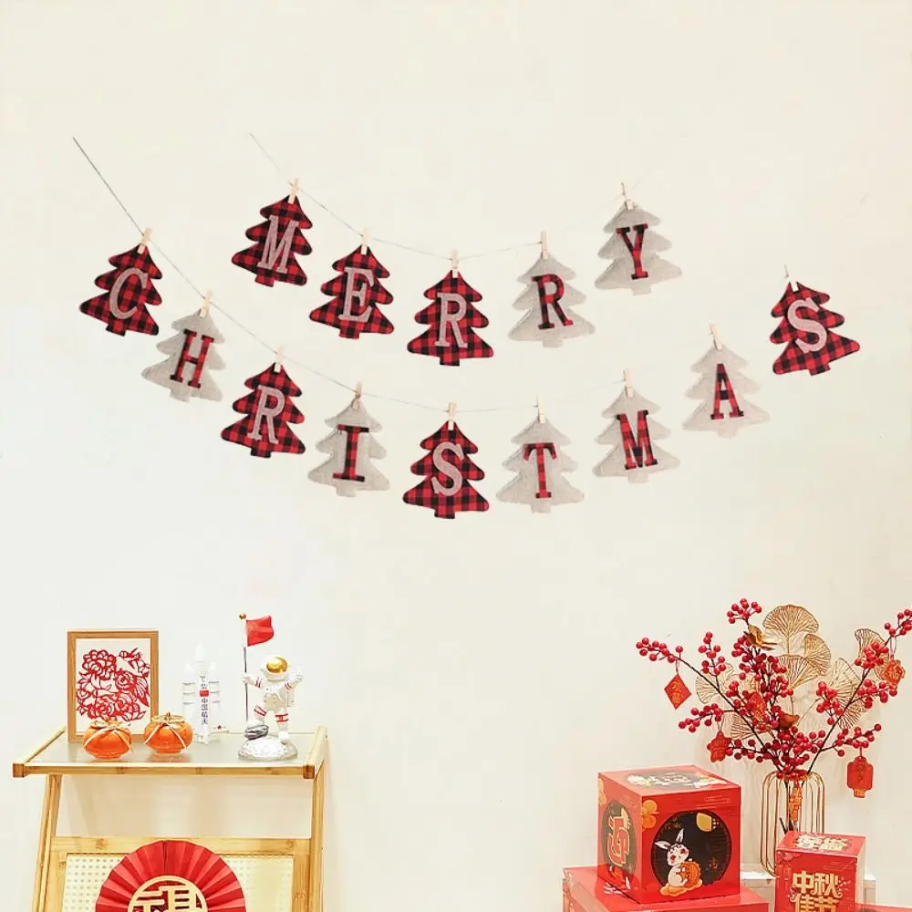 

Съемные рождественские флажки в форме рождественской елки, деревянная/пеньковая веревка, рождественские баннеры, подвесные декоративные