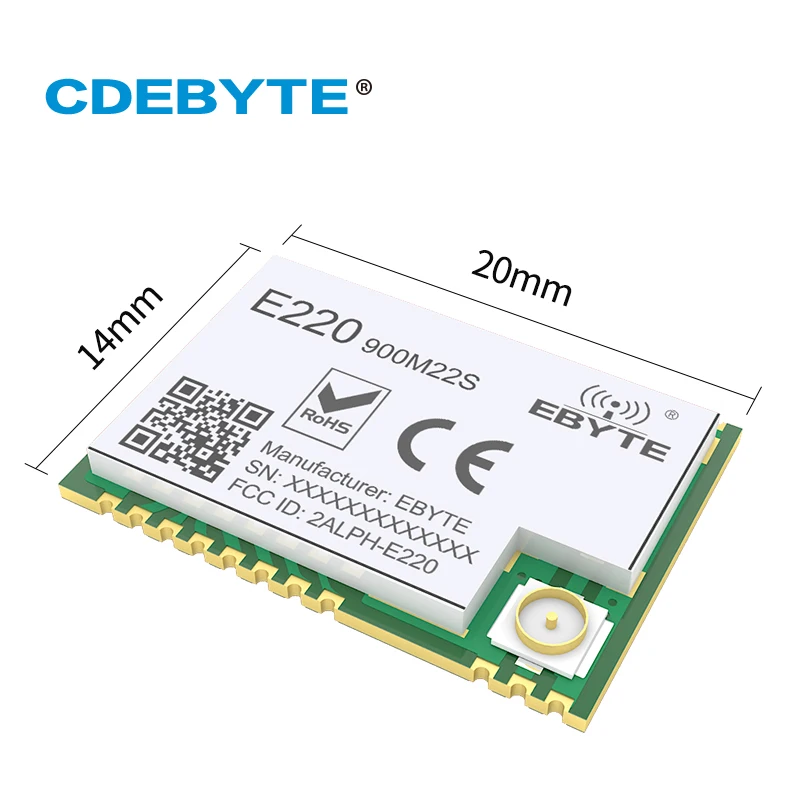 LLCC68 LoRa 무선 모듈 868Mhz 915Mhz 22dBm 6km 장거리 PA+LNA CDEBYTE E220-900M22S RF 수신기 송신기