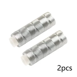 Luxurious Metallic Gold & Silver Embroidery Thread for DIY Projects and Sewing (Silver 2pcs)