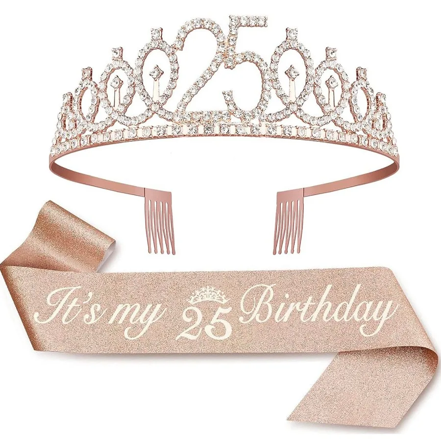 Geburtstagsschärpe & Krone für Frauen und Mädchen 15., 20., 25., 30., 35., 40., 45., 50., 55., 60., 65., 70. Geburtstag Partydekoration Geschenke – Detail 18