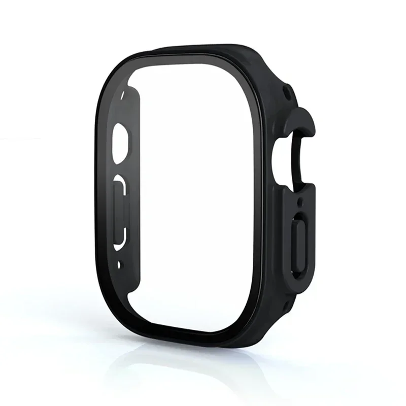Enhanced Screen Protector Case with Tempered Glass Film and PC Cover for Apple Watch Ultra 49mm - Durable Shell Accessory