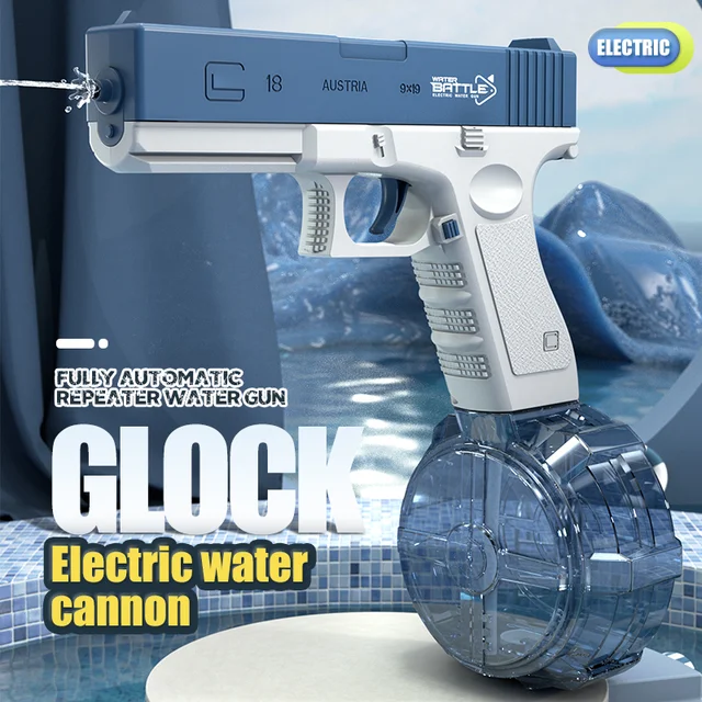 2023 New Water Gun Electric Glock Pistol Shooting Toy Full