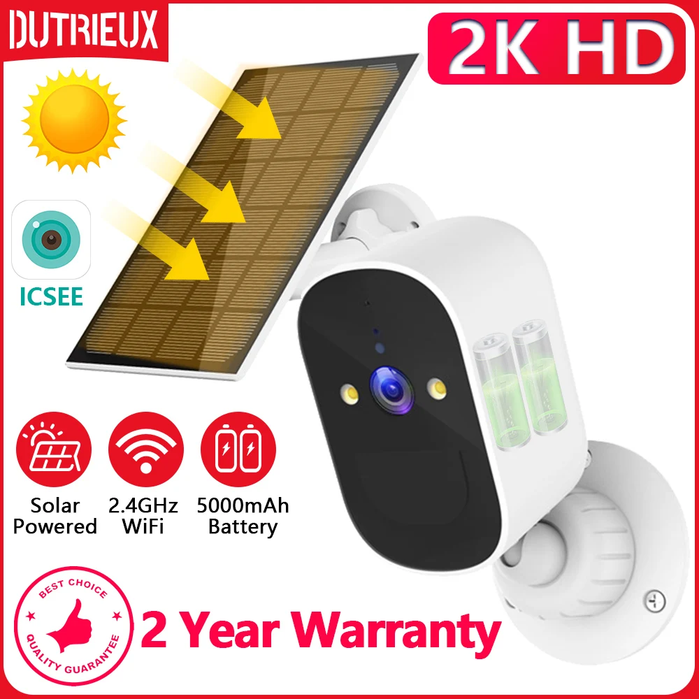 

WiFi Solar Camera Outdoor Night Vision IP Camera and 5000mAh Rechargeable Battery Security Camera CCTV Video Surveillance Camera
