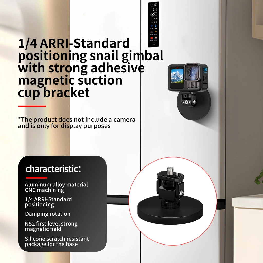 D66mm Magnetische Basis Auto-Saugnapfhalterung 17mm Kugelkopf Stativadapter für GoPro Insta360 Osmo Action Ständer Monitorhalterung Lichthalterung – Detail 5