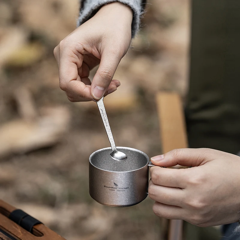 Boundless Voyage Titanium Mini Coffee Spoon Cocktail Stirring Spoons For Coffee Tea Dessert Ice Cream Cappuccino 5pcs Packed - 18 - View #12