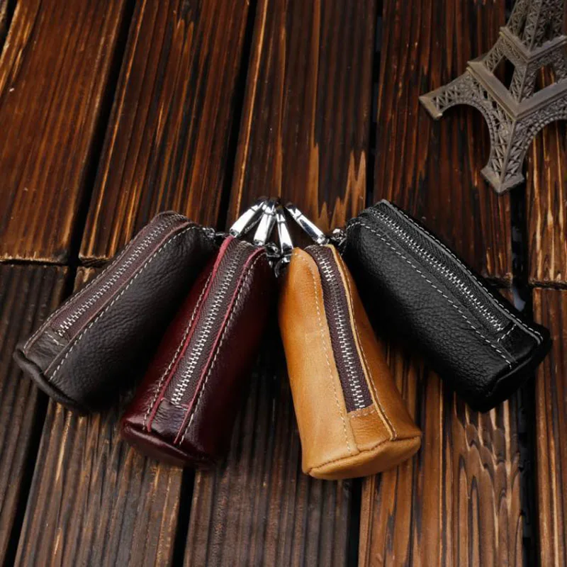 Long Style Genuine Leather Keychain Men Women Key Holder Organizer Pouch Cow Split Car Long Key Bag Housekeeper Case wallet