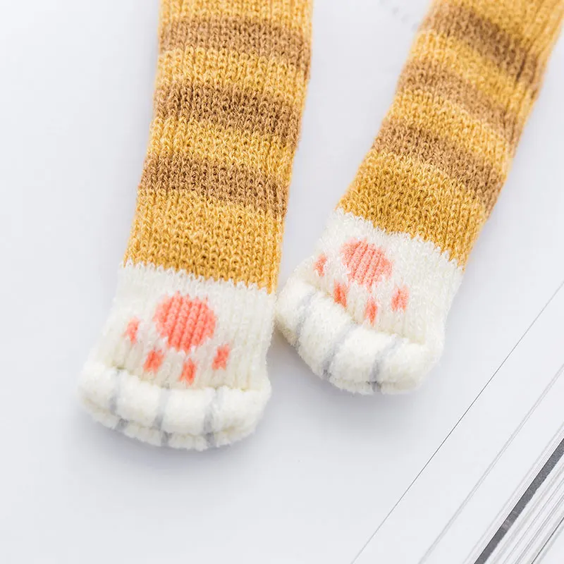 4Pcs Chair Leg Caps Socks Feet Protector Pads Furniture Table Covers Socks Plugs Cover Cute Cat Paw Table Foot Home Decor