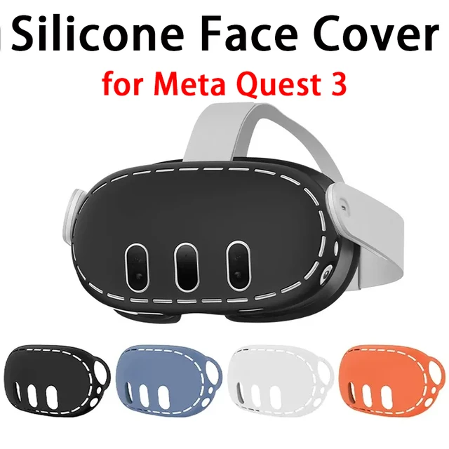 Funda de silicona para casco de realidad virtual, protector antiarañazos  para accesorios de Meta Quest 3 - AliExpress