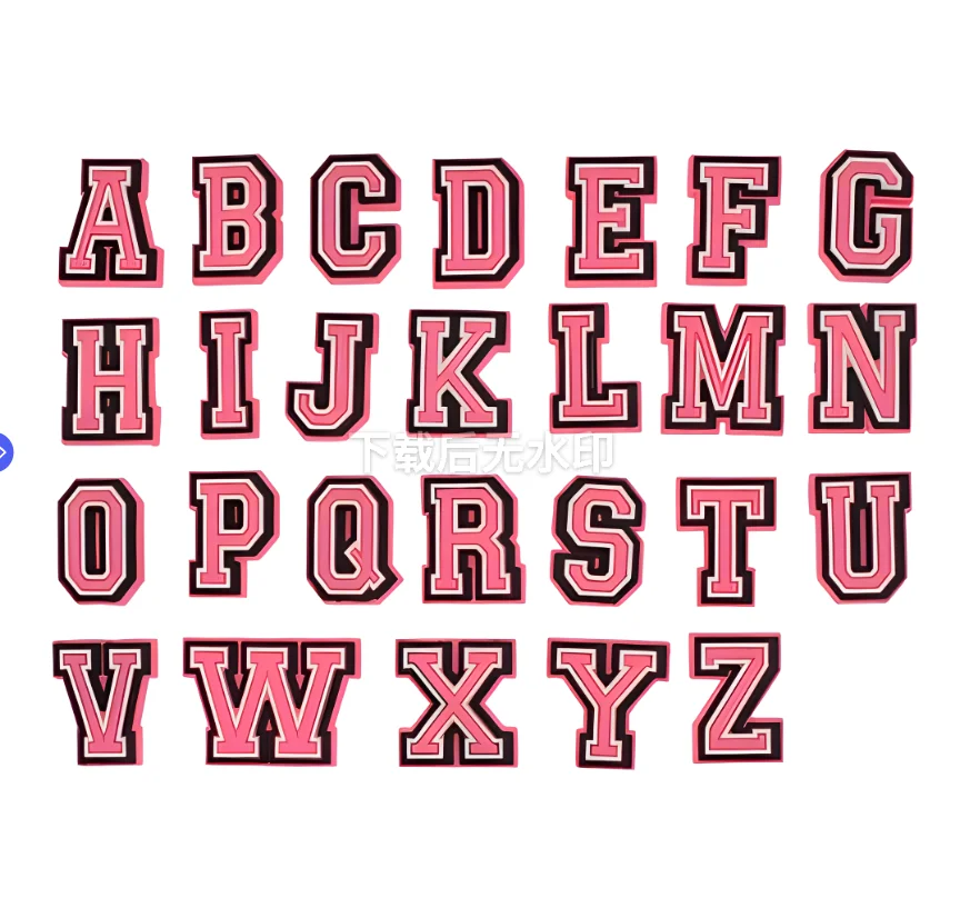 

1pcs Pink Letter for Crocs Charms Shoes Accessories Hairdressing Decoration Jeans Women Sandals Buckle Kids Favors Men Badges