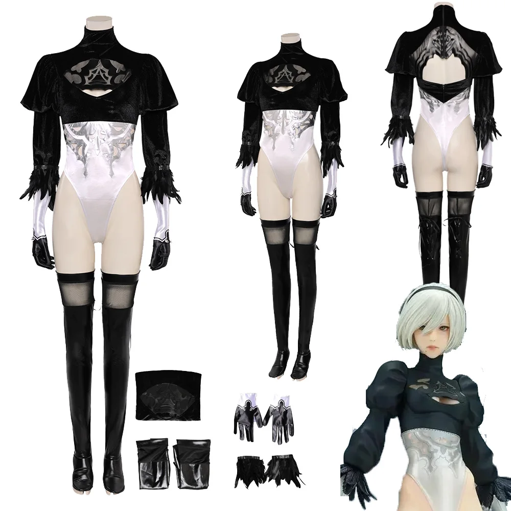 

Game NieR: Automata 2B Cosplay No2 Type B Costume Sexy Jumpsuit Women Girls Suit Outfit Fantasy Halloween Carnival Party Clothes