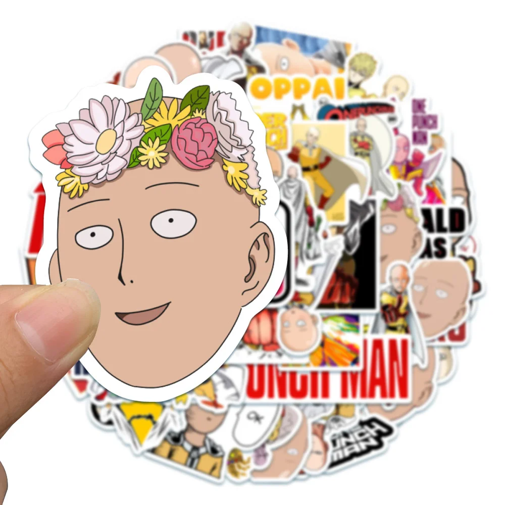 

10/30/49PCS Funny Anime One Punch Man Saitama Sticker For Luggage Laptop iPad Skateboard Helmet Decorative Sticker Wholesale