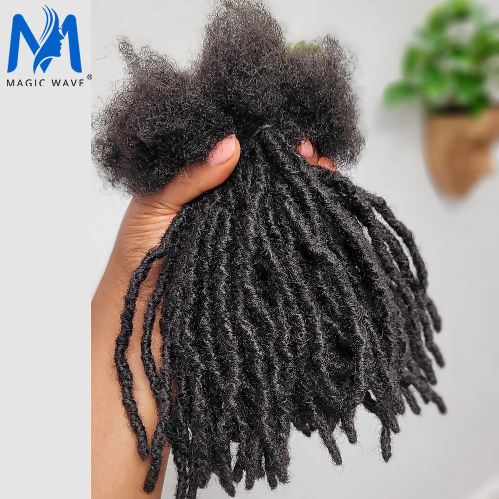 100% Real Human Hair Dreadlock Extensions for Crochet Braids 0.6cm Width Handmade Loc Extensions Human Hair for Men Women