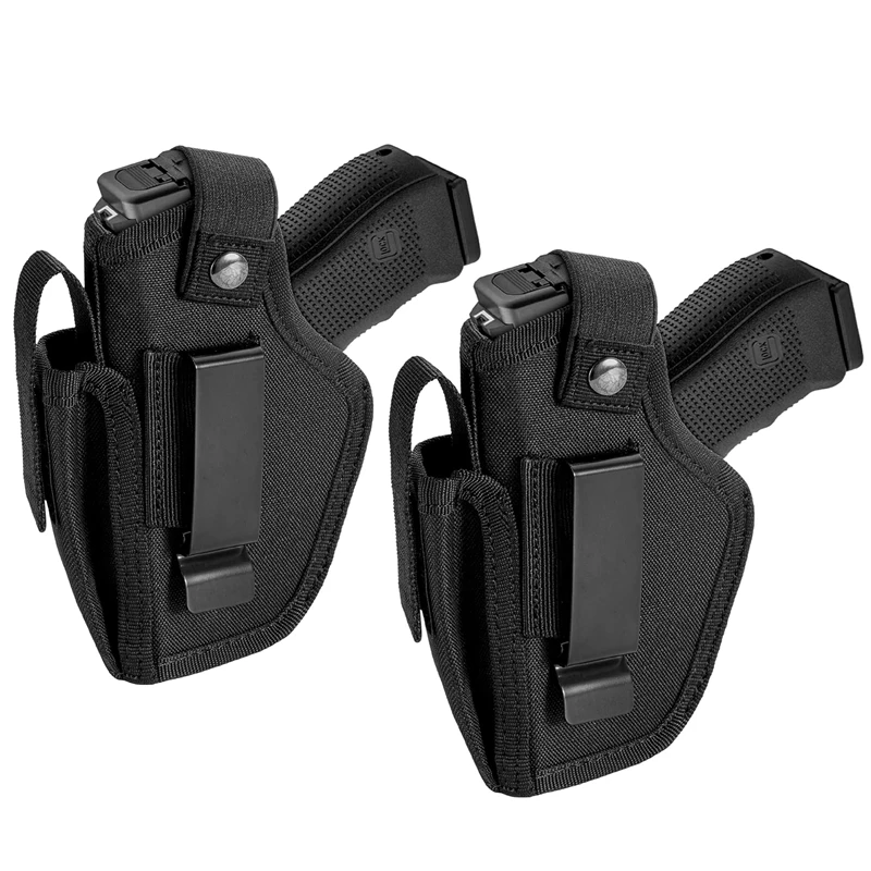 2-Pack Tactical Concealed Carry Pistol Holsters with Magazine Holder | Left & Right Handed Universal Belt Holsters