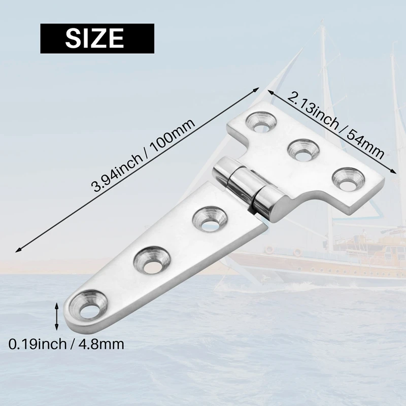 2 PCS Heavy Duty T Hinge 316 Stainless Steel Marine Grade Casting Hinge for Door Hatch Boat stainless steel hinges door hinges