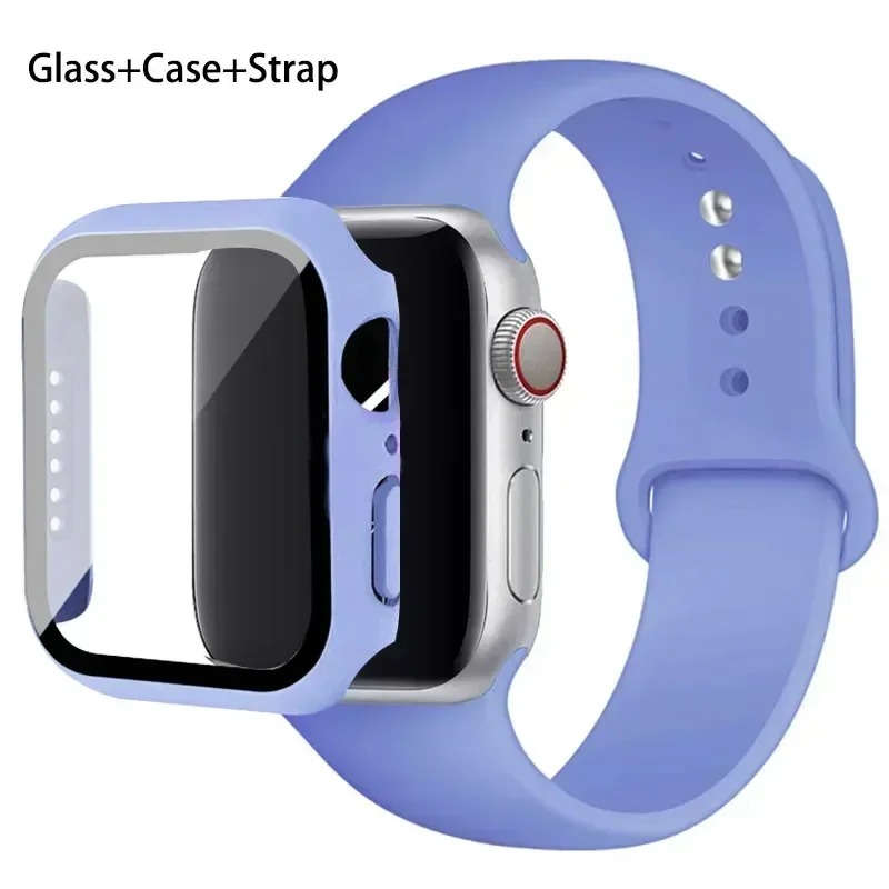 Premium Silicone Watchband Set with Glass Protector & Strap