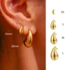 10-31mm Stainless Steel Vintage Chunky Water Drop Earrings For Women Gold Plated Thick Earring Statement Wedding Jewelry Gifts 1