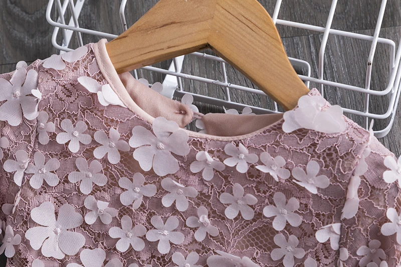 Autumn Long Sleeve Dresses for Girls Lace Flower Elegant Girls Dresses Kids Wedding Birthday Party Pageant Girl Clothes 3-8T,girls dress,kids clothes