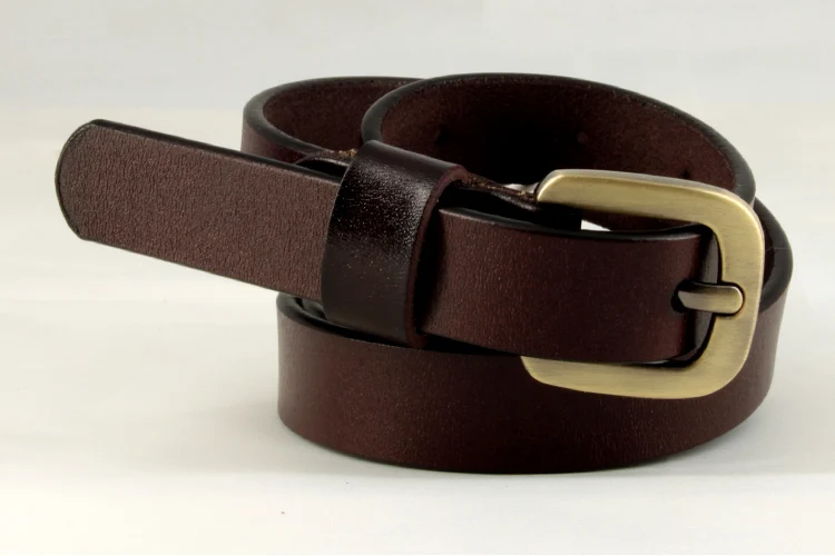 

For Women Female Cowskin Leather Belts Clothing Accessories 1.8CM Return to the ancients Pin Buckle Genuine Leather Belt